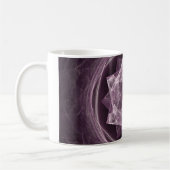 Mug Fractale d'étoile violet foncé monogrammée (Gauche)