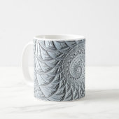 Mug Fractale en spirale grise abstraite (Devant gauche)
