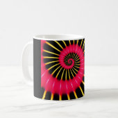 Mug Fractale en spirale rose et jaune néon (Devant gauche)