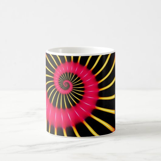 Mug Fractale en spirale rose et jaune néon (Centre)