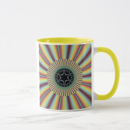 Mug Fractale magenta de rayon de soleil d'Aqua (Droite)
