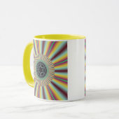 Mug Fractale magenta de rayon de soleil d'Aqua (Devant gauche)