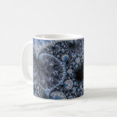 Mug Fractale Noir Bleu Abstrait (Devant gauche)