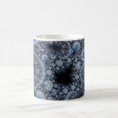 Mug Fractale Noir Bleu Abstrait (Centre)