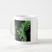 Mug fractale papillon noir et vert (Devant gauche)