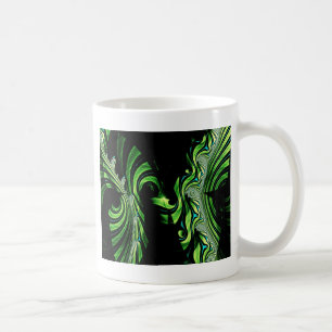 Mug fractale papillon noir et vert