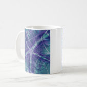 Mug Fractée avec des formes bleu violet et blanc étoil (Devant gauche)
