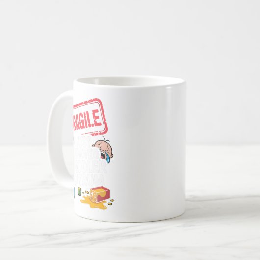 Mug Fragile I Survived A Toddler Tantrum Funny Parent (Devant gauche)