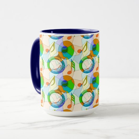 Mug Fragments Tuba Music Note (Devant gauche)