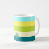 Mug Fraîcheur et joyeux rayures colorées Monogramme (Devant droit)
