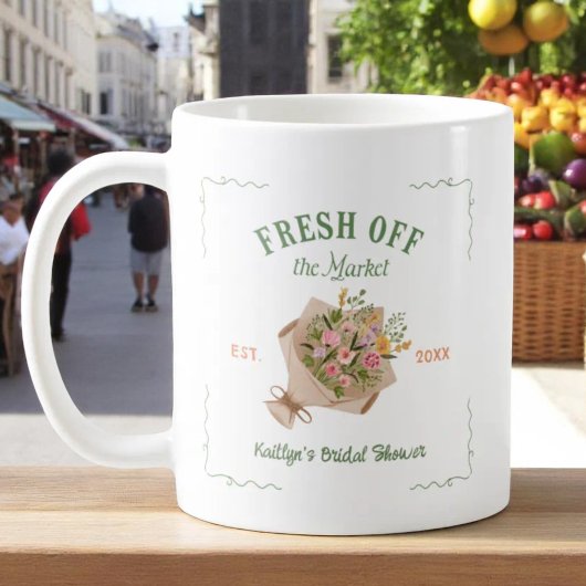 Mug Frais sorti du marché Mariage de marché fermier