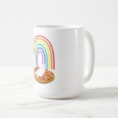 Mug Fraisage de chat sur pizza arc-en-ciel (Devant droit)