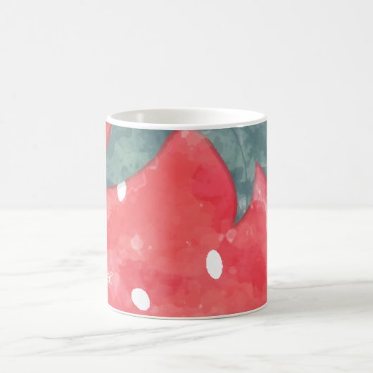 Mug Fraise à l'aquarelle mignonne (Centre)