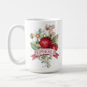 Mug Fraise aquarelle personnalisée