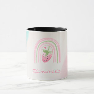Mug Fraise Arc-en-ciel Aquarelle