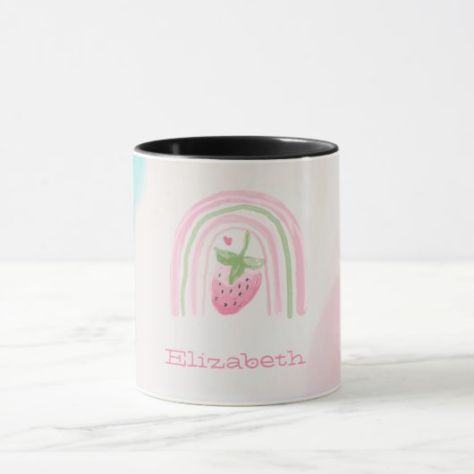 Mug Fraise Arc-en-ciel Aquarelle (Centre)