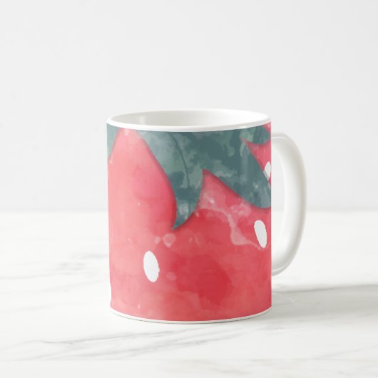 Mug Fraise d'aquarelle mignonne (Devant droit)