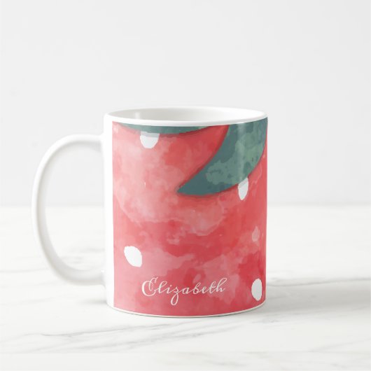 Mug Fraise d'aquarelle mignonne (Gauche)