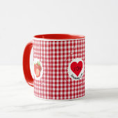 Mug Fraise En vichy Amour (Devant gauche)