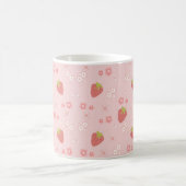 Mug Fraise mignonne aux fleurs. (Centre)