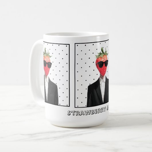 Mug Fraise Mignonne avec Lunettes de Soleil (Devant gauche)