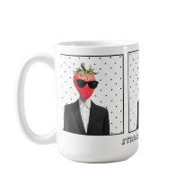 Mug Fraise Mignonne avec Lunettes de Soleil