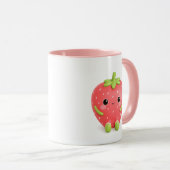 Mug Fraise Mignonne Kawaii, Café Rose Fraise (Devant droit)