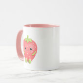 Mug Fraise Mignonne Kawaii, Café Rose Fraise (Devant gauche)