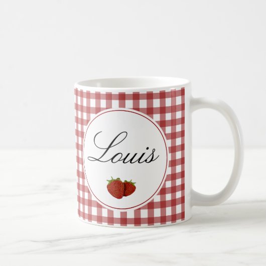 Mug Fraise mignonne personnalisable (Droite)