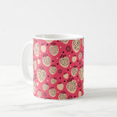 Mug fraise rose sans couture motif (Devant gauche)