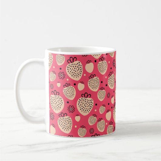 Mug fraise rose sans couture motif (Gauche)
