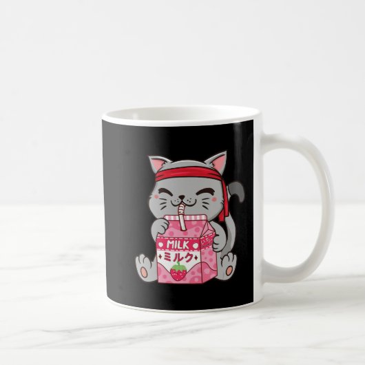 Mug Fraise Shake fraise Lait Chat Kawaii Neko A (Droite)