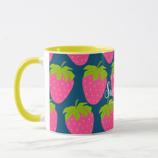 Mug Fraise Turquoise Bleu (Gauche)