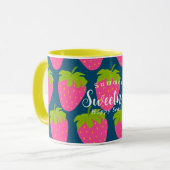Mug Fraise Turquoise Bleu (Devant gauche)