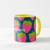 Mug Fraise Turquoise Bleu (Devant droit)