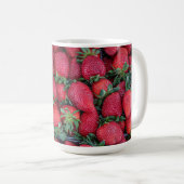 Mug Fraises avec feuilles verts (Devant droit)