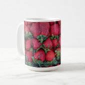 Mug Fraises avec feuilles verts (Devant gauche)