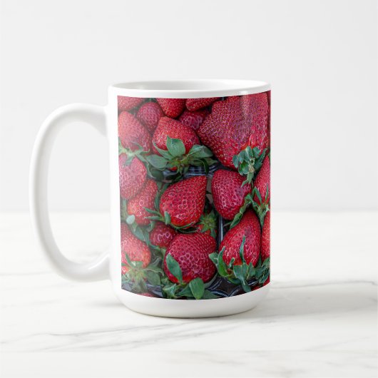 Mug Fraises avec feuilles verts (Gauche)