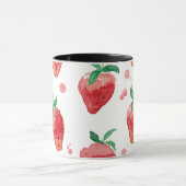 Mug Fraises d'aquarelle Berries peintes rose et rouge (Centre)