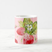 Mug Fraises d'aquarelle, motif transparent et fruité. (Centre)