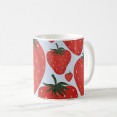 Mug Fraises d'été Motif bleu clair (Devant droit)