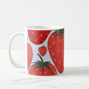 Mug Fraises d'été Motif bleu clair