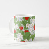 Mug Fraises et fleurs rose et blanche (Devant gauche)