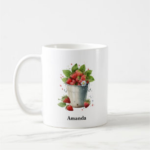 Mug Fraises fraîches cuites dans un seau