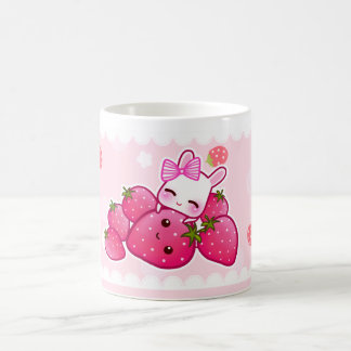 Mug Fraises mignonnes de lapin et de kawaii