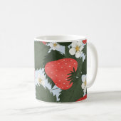 Mug Fraises : motif de fruits d'été. (Devant droit)
