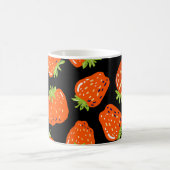 Mug Fraises Noir : Texture Vintage sans fil (Centre)