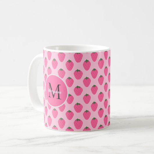 Mug Fraises roses, coutume mignonne (Devant gauche)