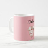 Mug Fraises Roses Heureuses (Devant gauche)