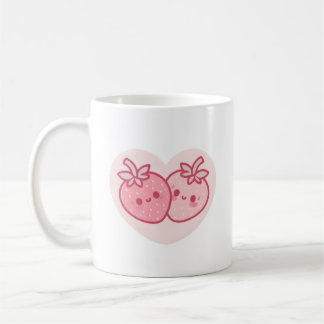 Mug Fraises roses kawaii pour la Saint-Valentin